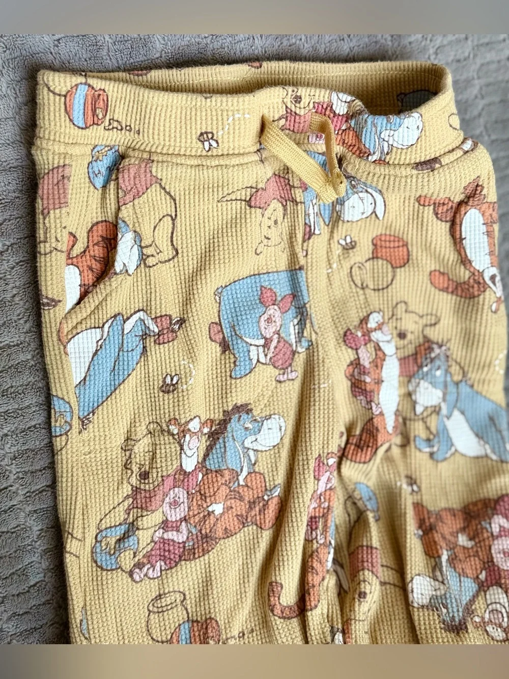 Winnie the Pooh Yellow Kids waffle knit Set